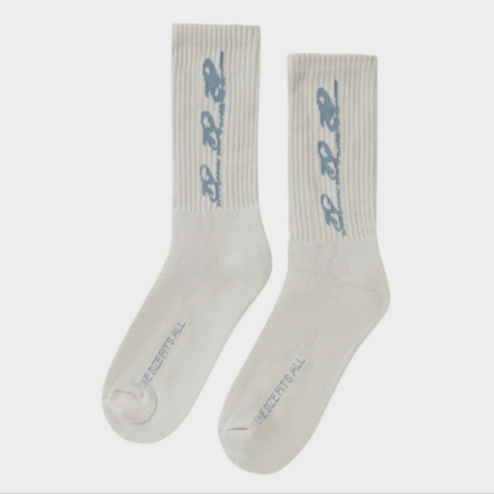 NEW THANKYOUWRLD Ash Unisex Triple Logo Socks One Size Athleisure NWOT